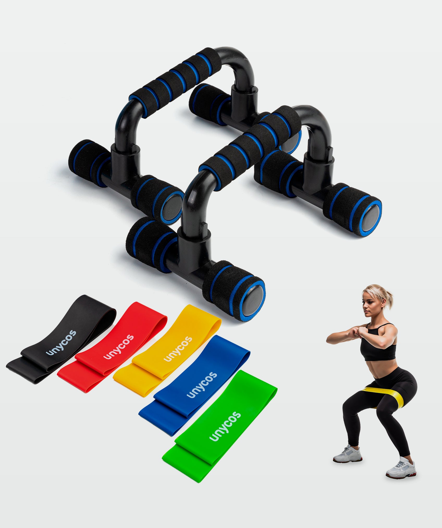 Barras para flexiones + Set de 5 bandas elásticas