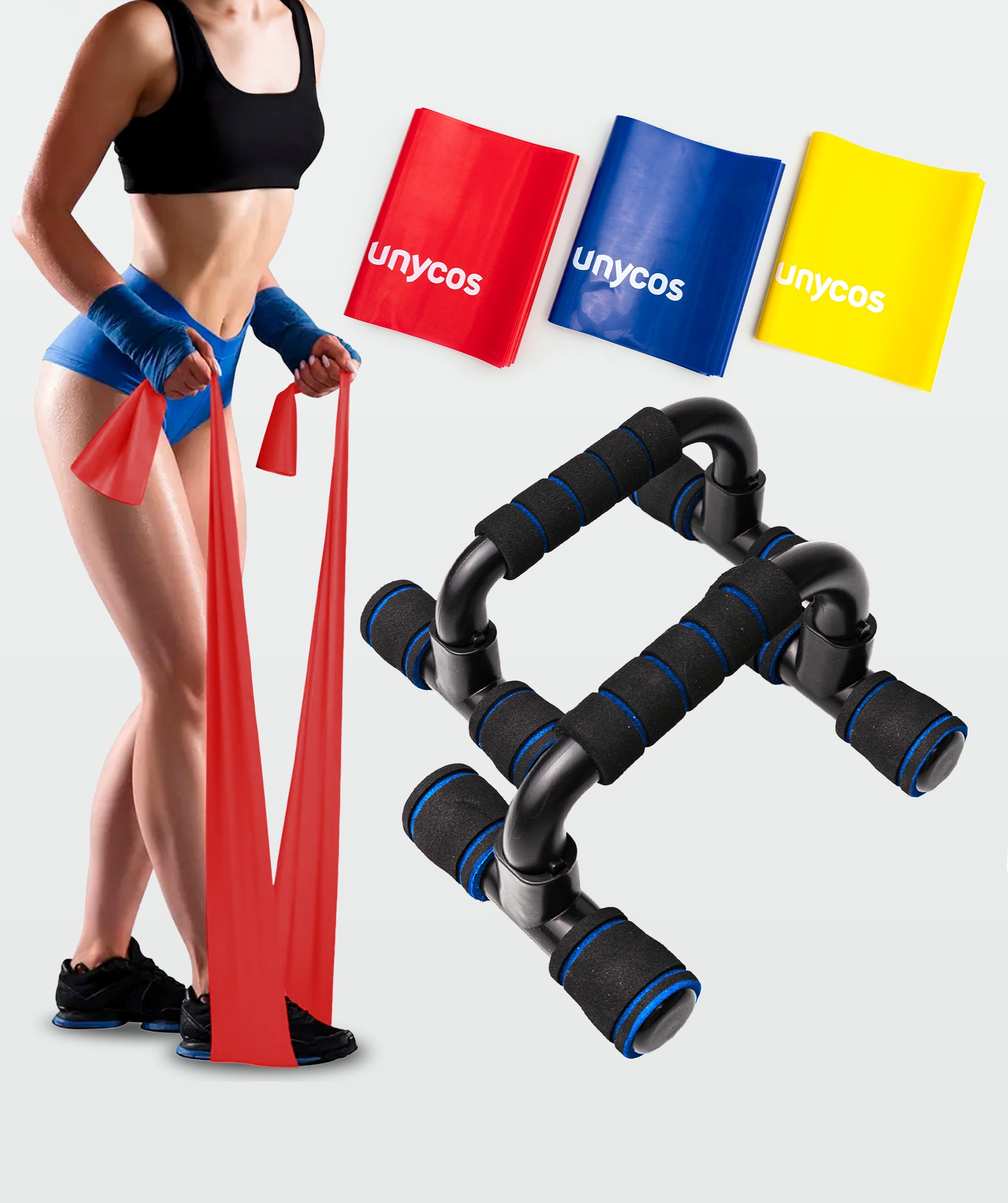 Barras para flexiones + Set de 3 bandas elásticas