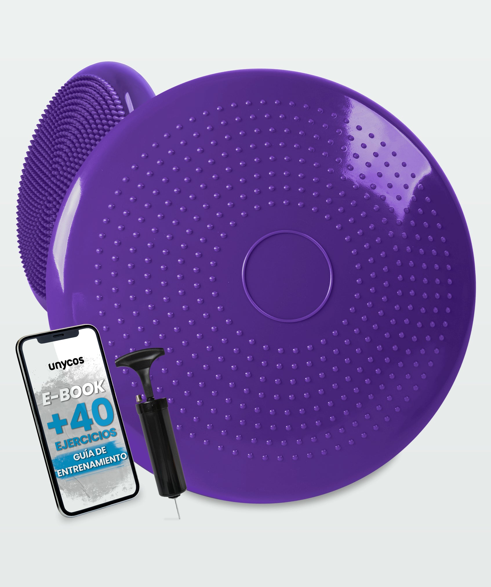 Cojín de yoga antideslizante con bombín: ideal para fitness y rehabilitación