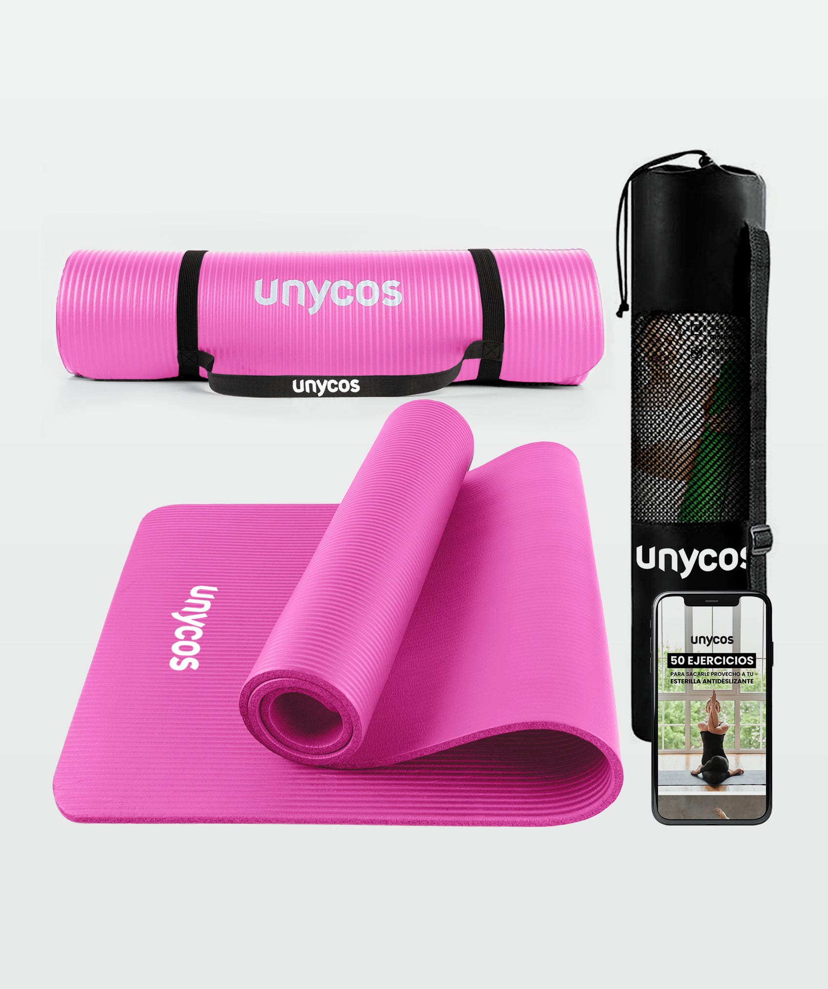 Esterilla de yoga, pilates y fitness: colchoneta NBR antideslizante de alta densidad