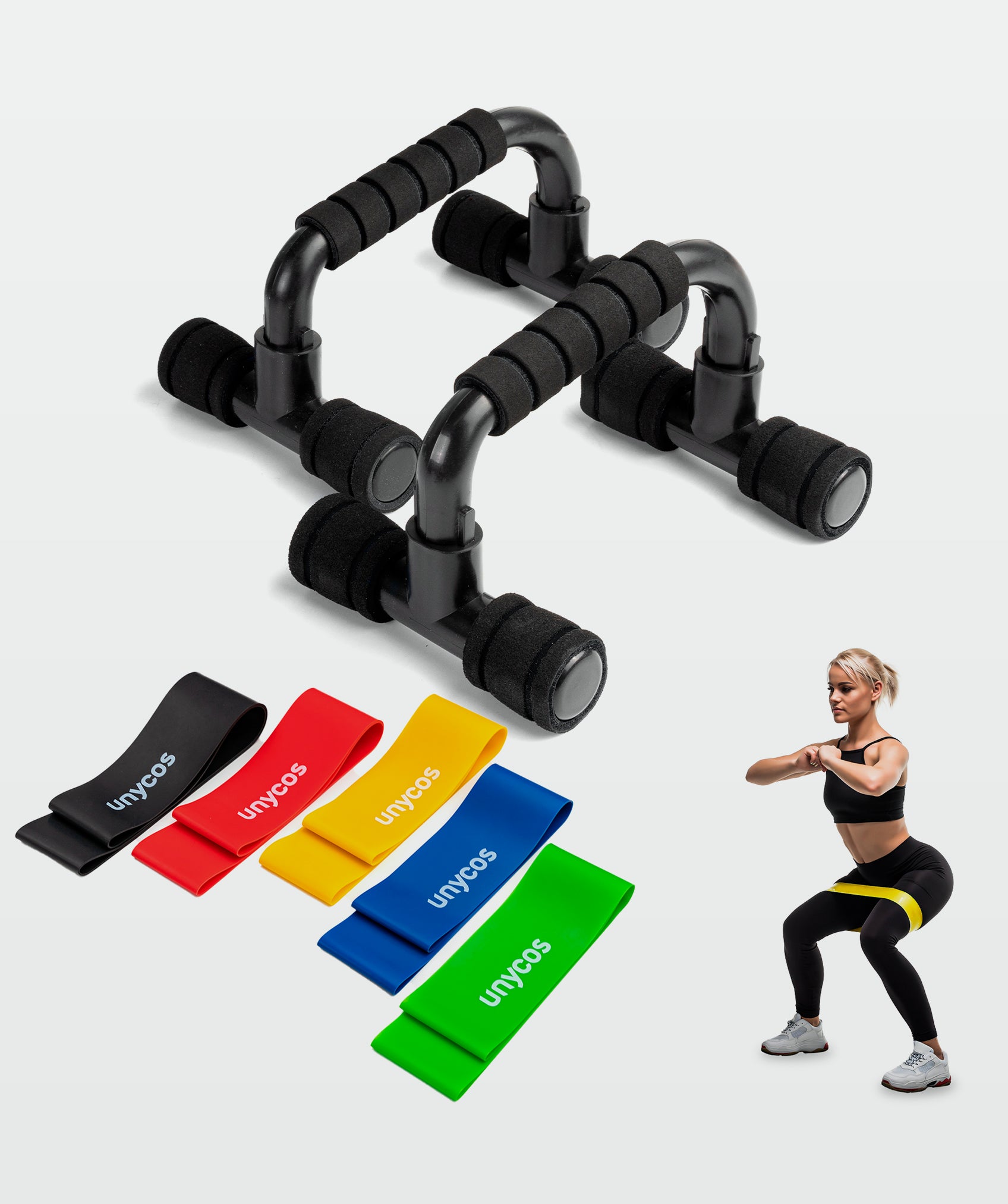 Barras para flexiones + Set de 5 bandas elásticas