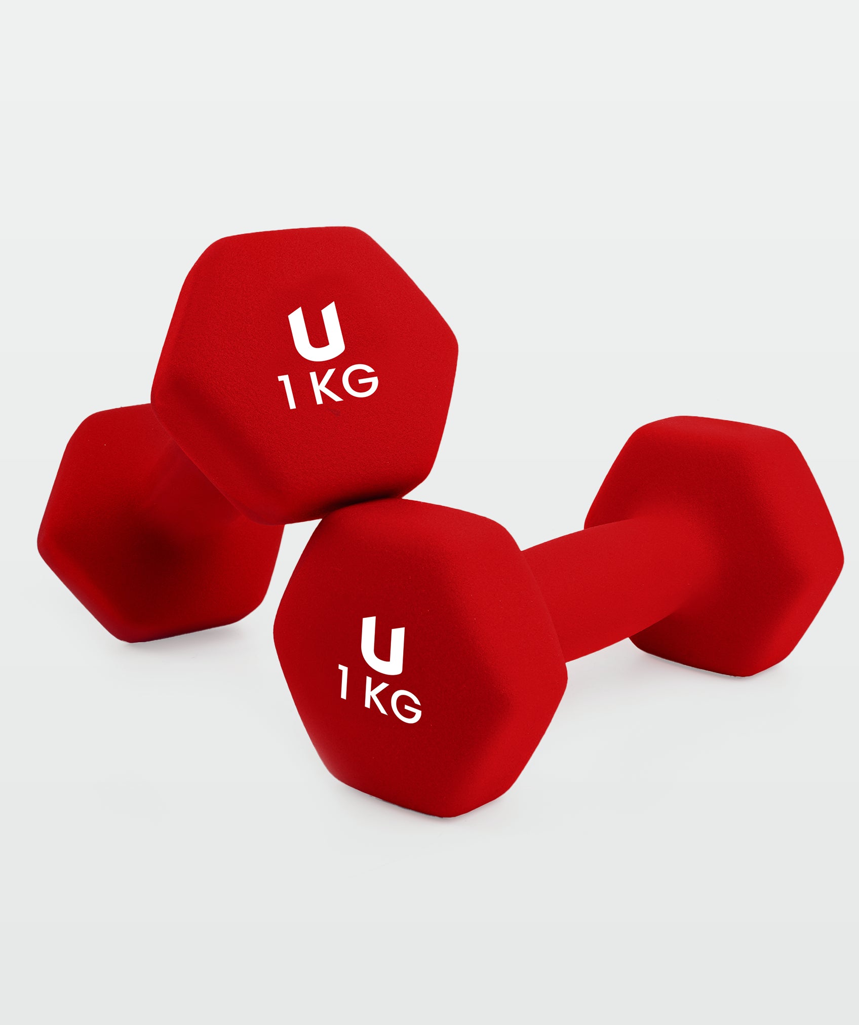 Set de 2 mancuernas fitness de neopreno 1-10Kg con diseño hexagonal
