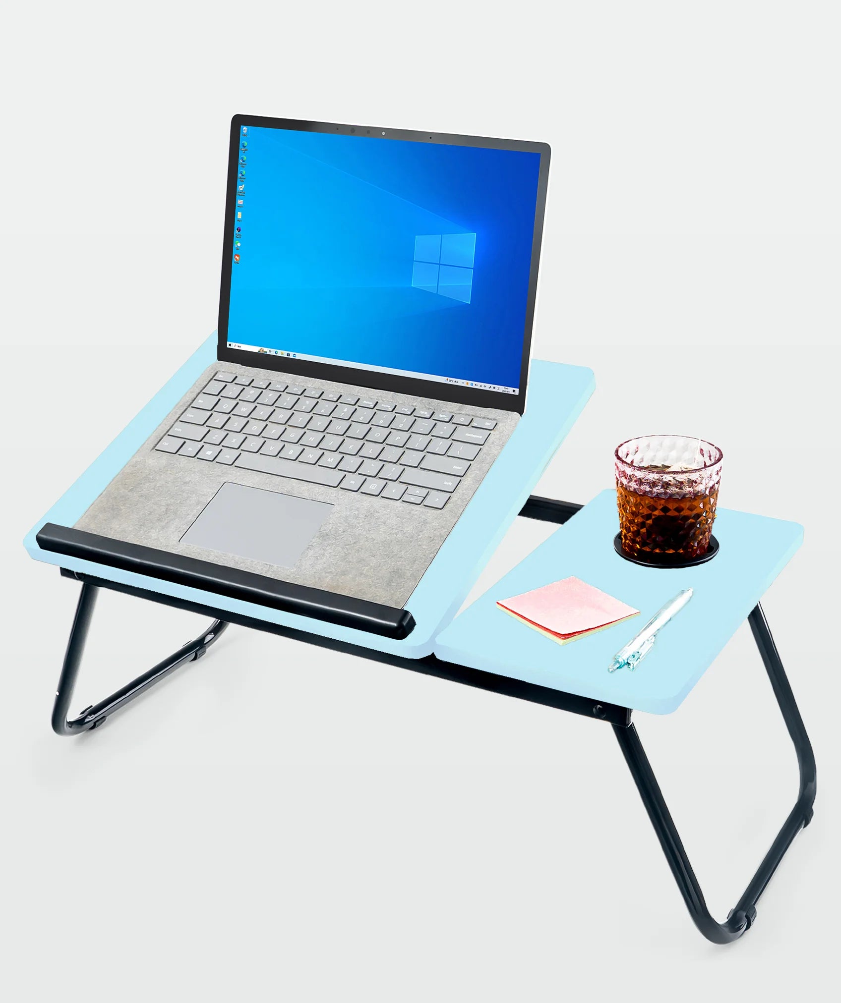 Mesa plegable portátil en madera y metal: ideal para trabajar y relajarte