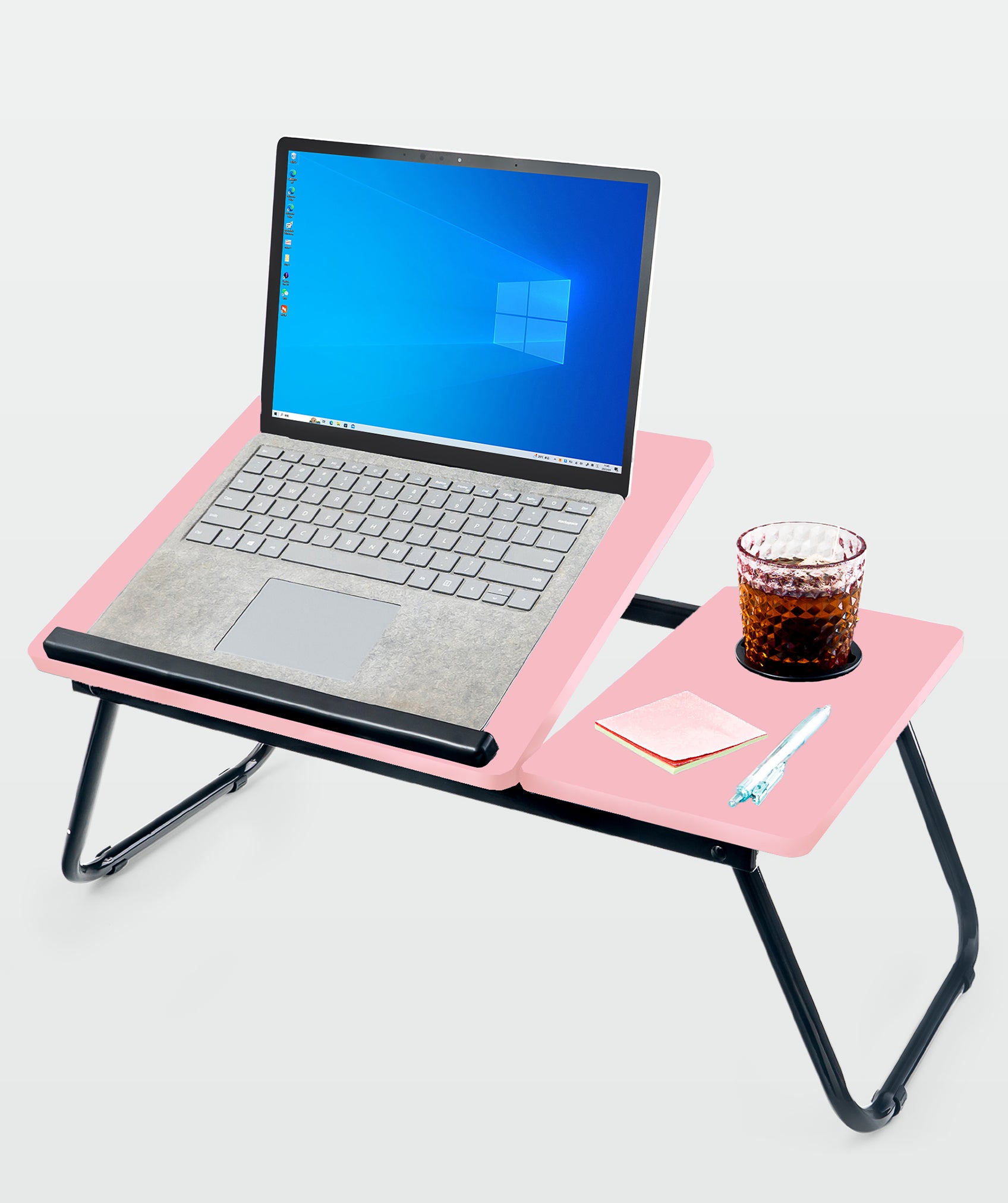 Mesa plegable portátil en madera y metal: ideal para trabajar y relajarte