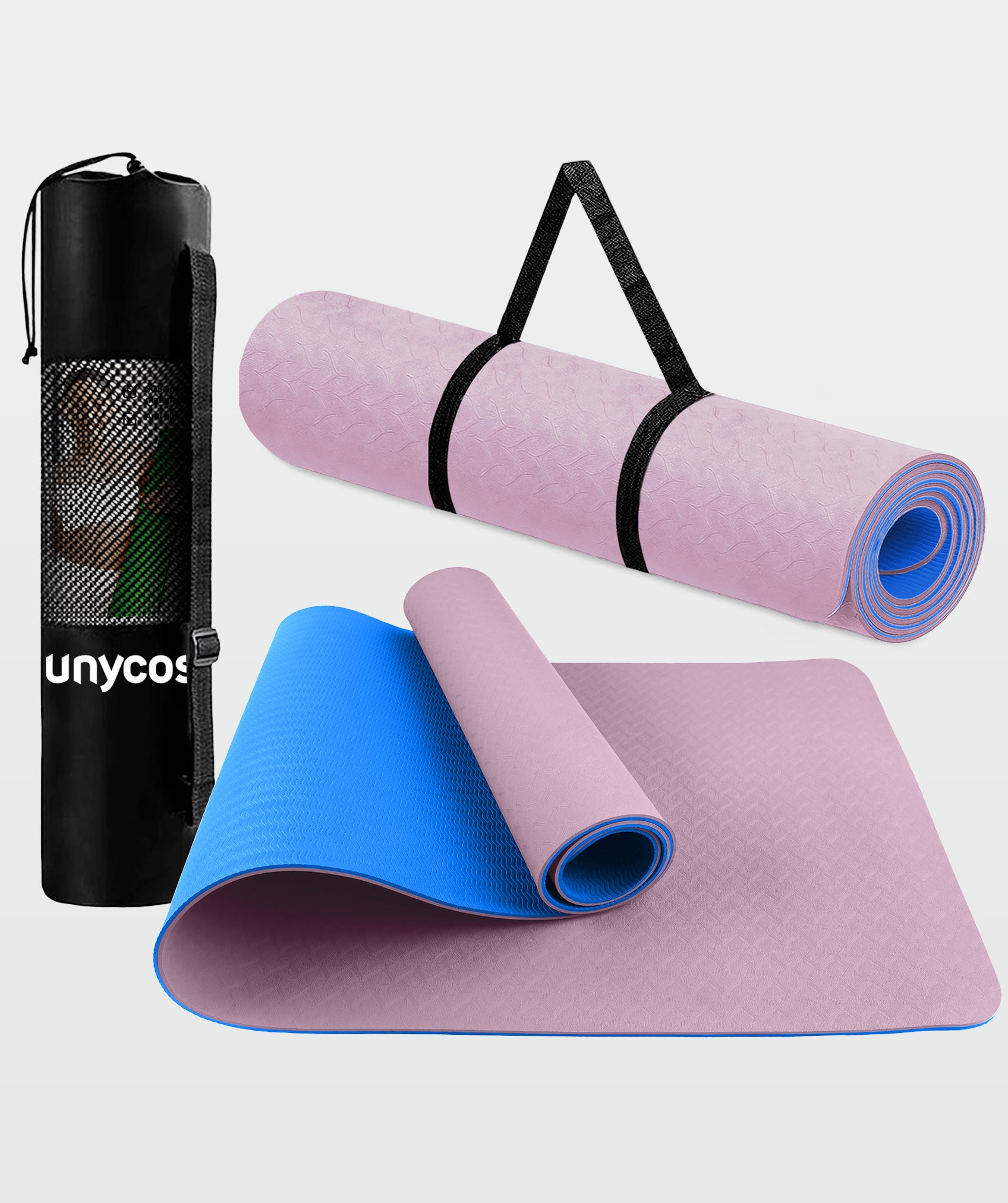Esterilla de yoga ecológica, reversible y antideslizante con bolsa y correa