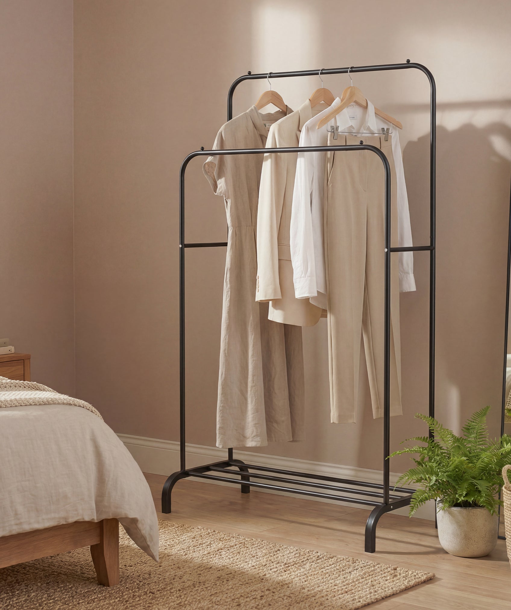 Perchero con doble barra sin ruedas