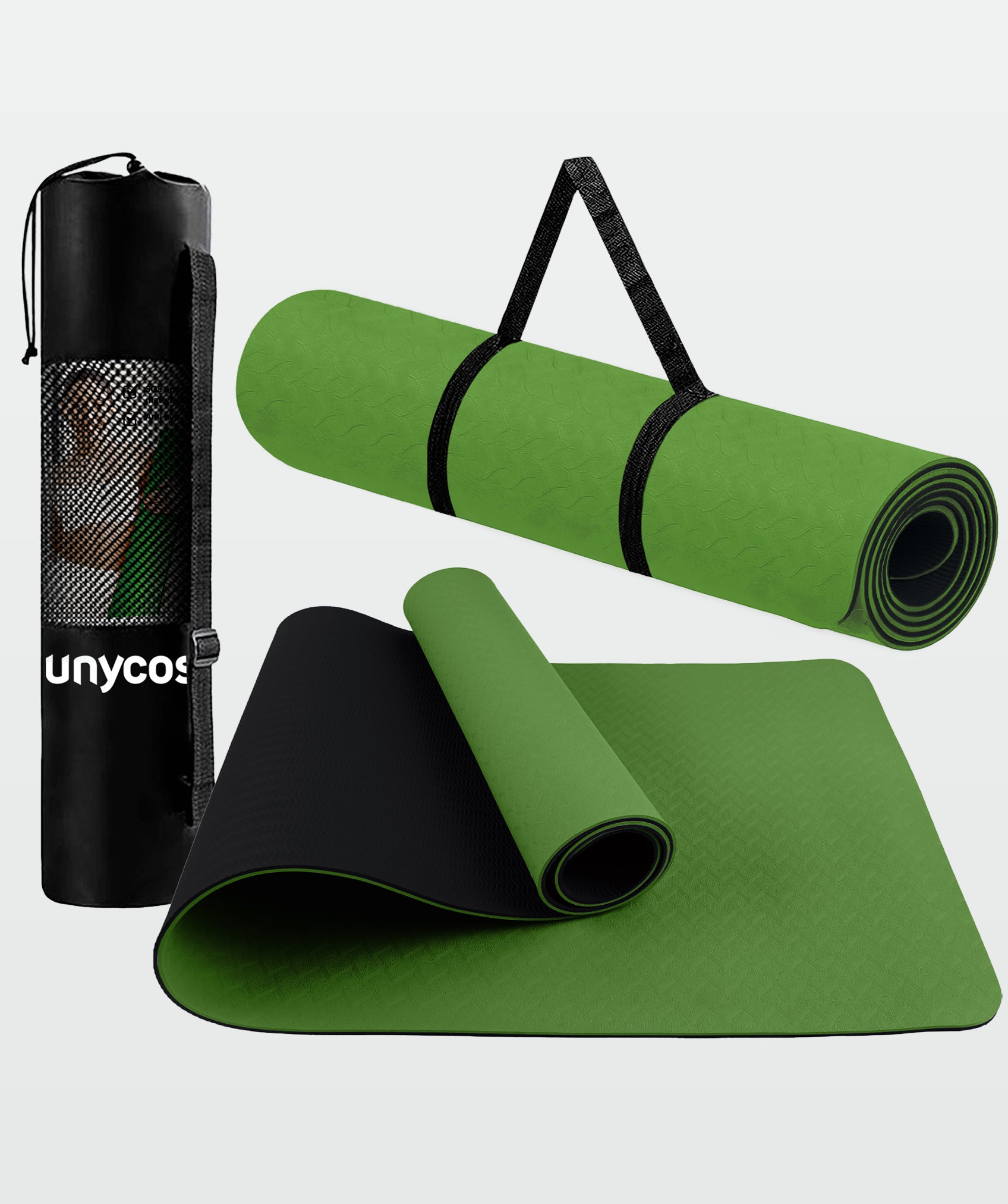 Esterilla de yoga ecológica, reversible y antideslizante con bolsa y correa