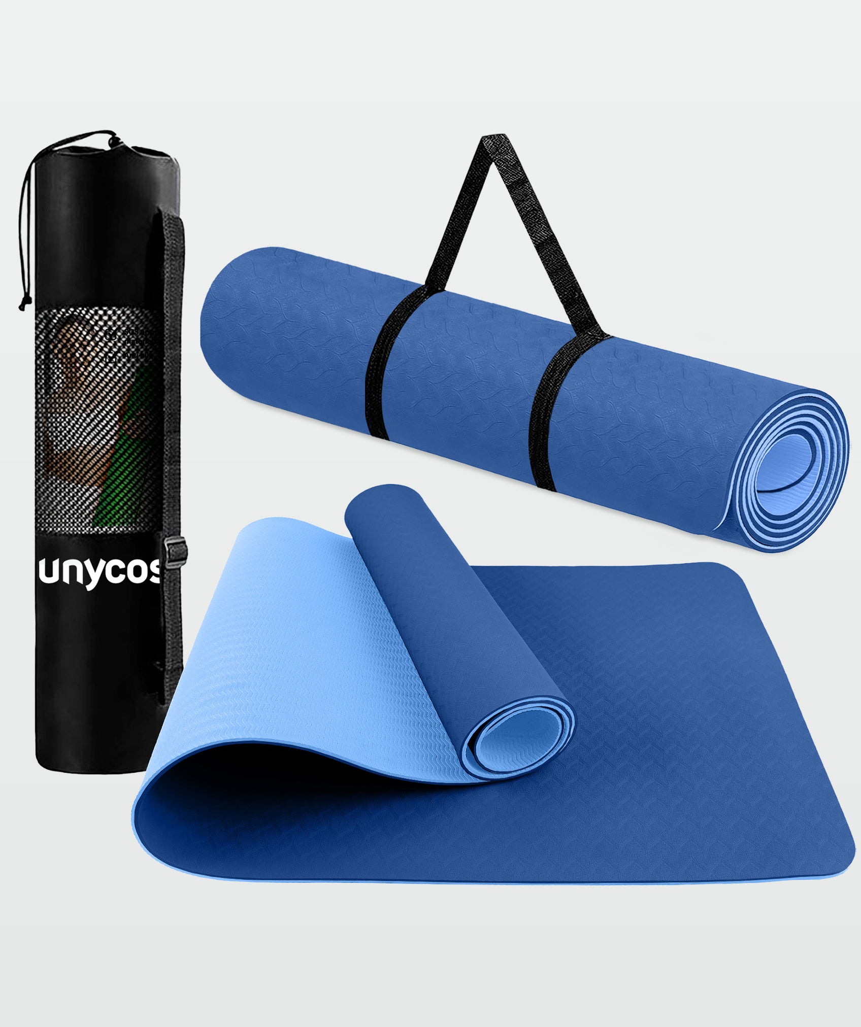 Esterilla de yoga ecológica, reversible y antideslizante con bolsa y correa