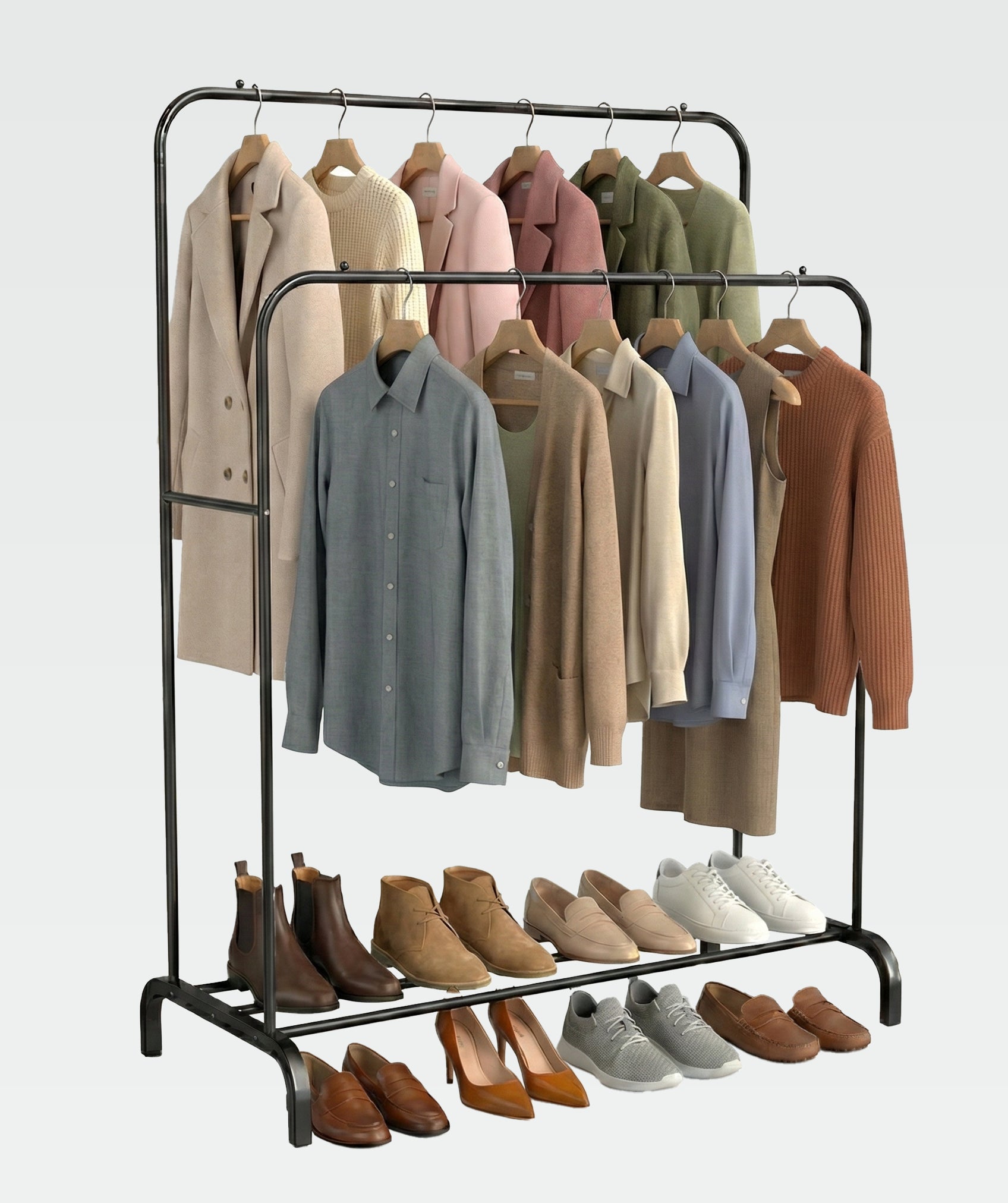 Perchero con doble barra sin ruedas