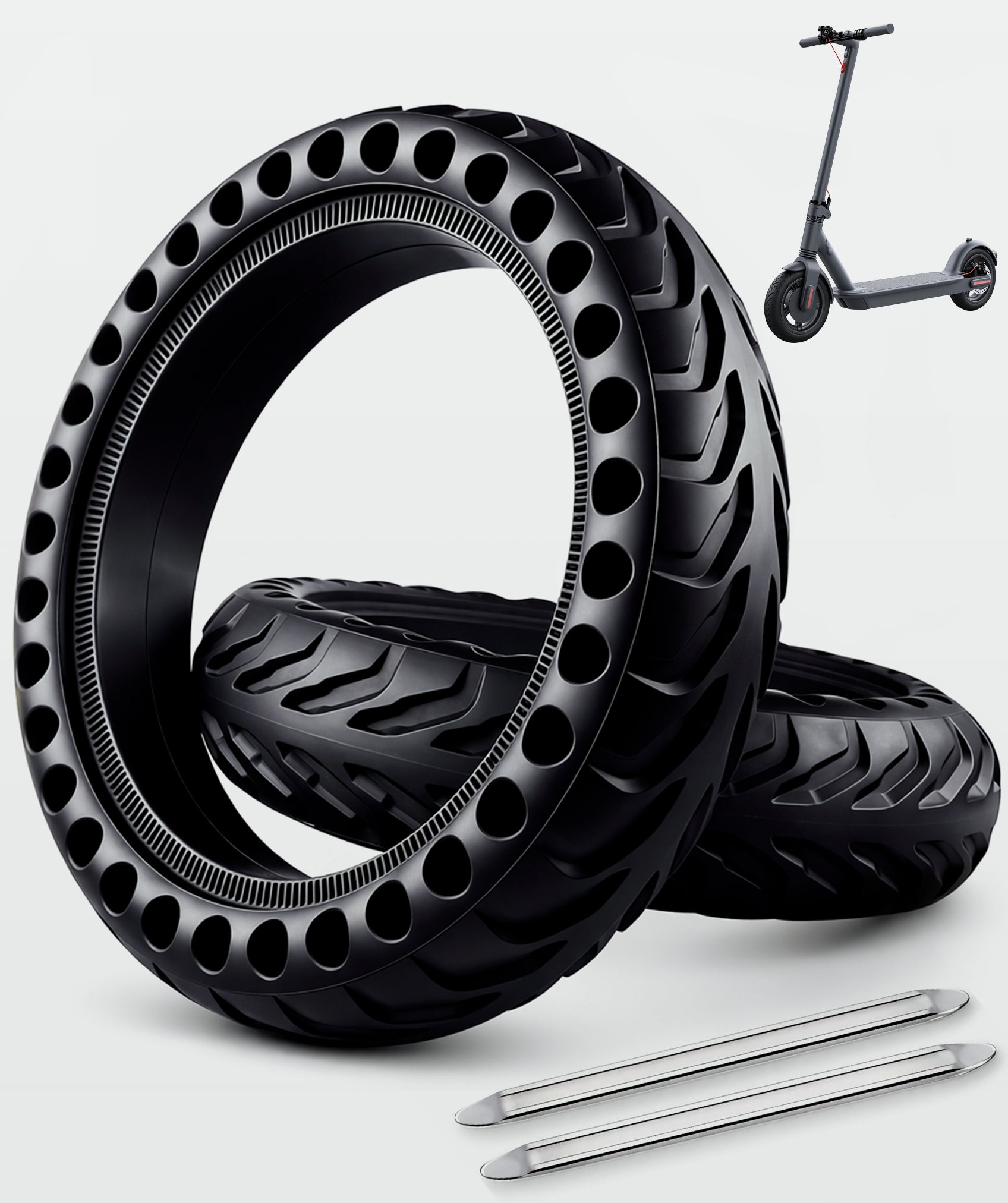 Pack de 2 ruedas para patinete eléctrico + 2 palancas