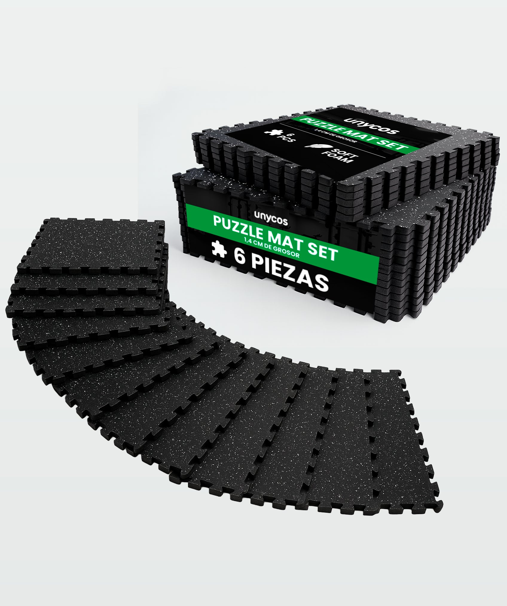 Esterilla fitness puzzle para suelo de gimnasio 1.4 cm