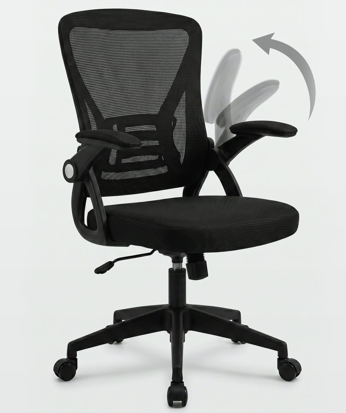 Silla de oficina ergonómica con reposabrazos abatibles