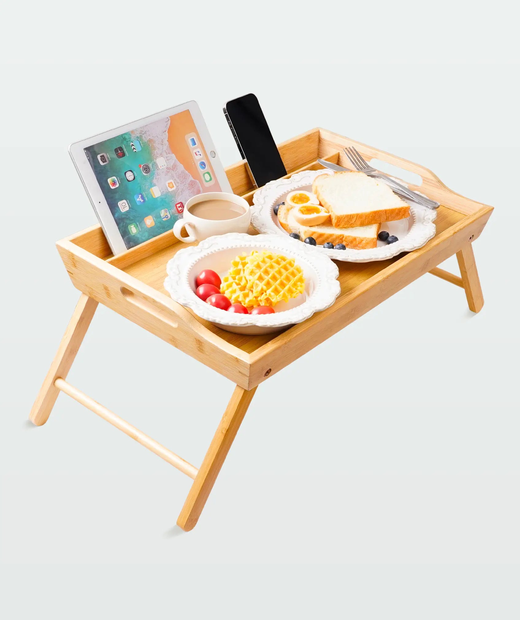 Mesa de bambú portátil y plegable: diseñada para el hogar o la oficina