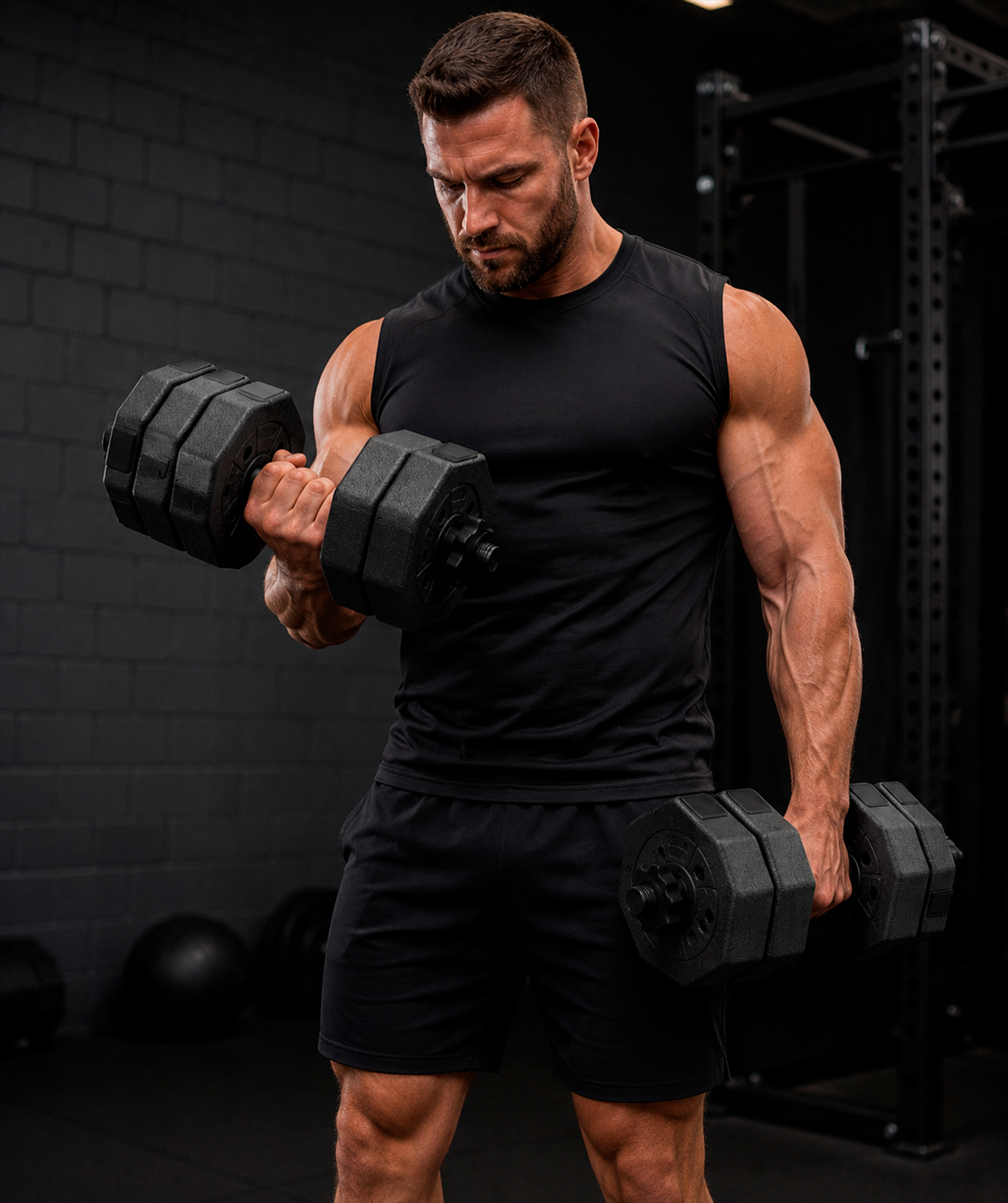 Mancuernas octagonales ajustables - sin Kettlebell