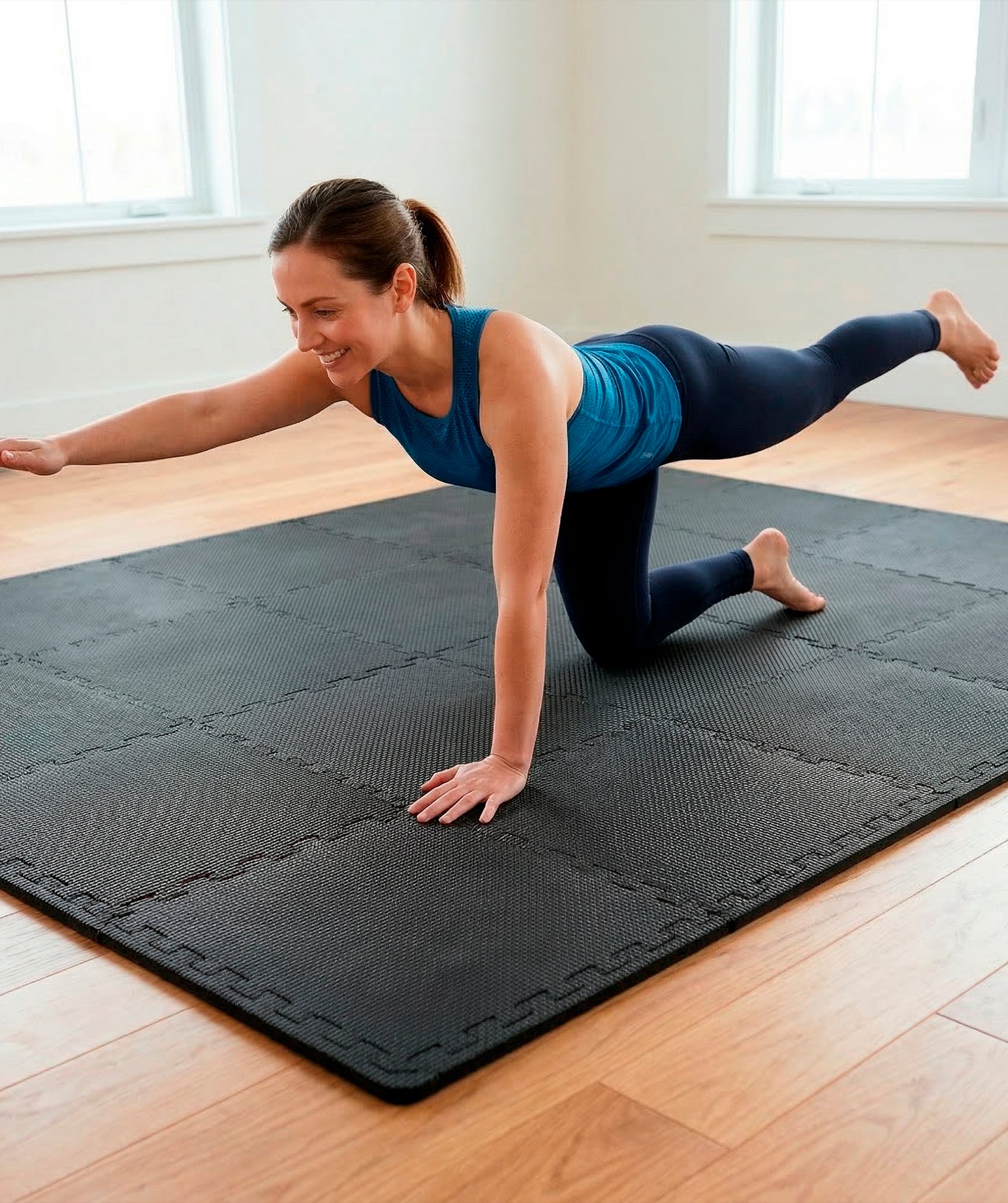 Esterilla puzzle para suelo de gimnasio: set de protección de espuma EVA