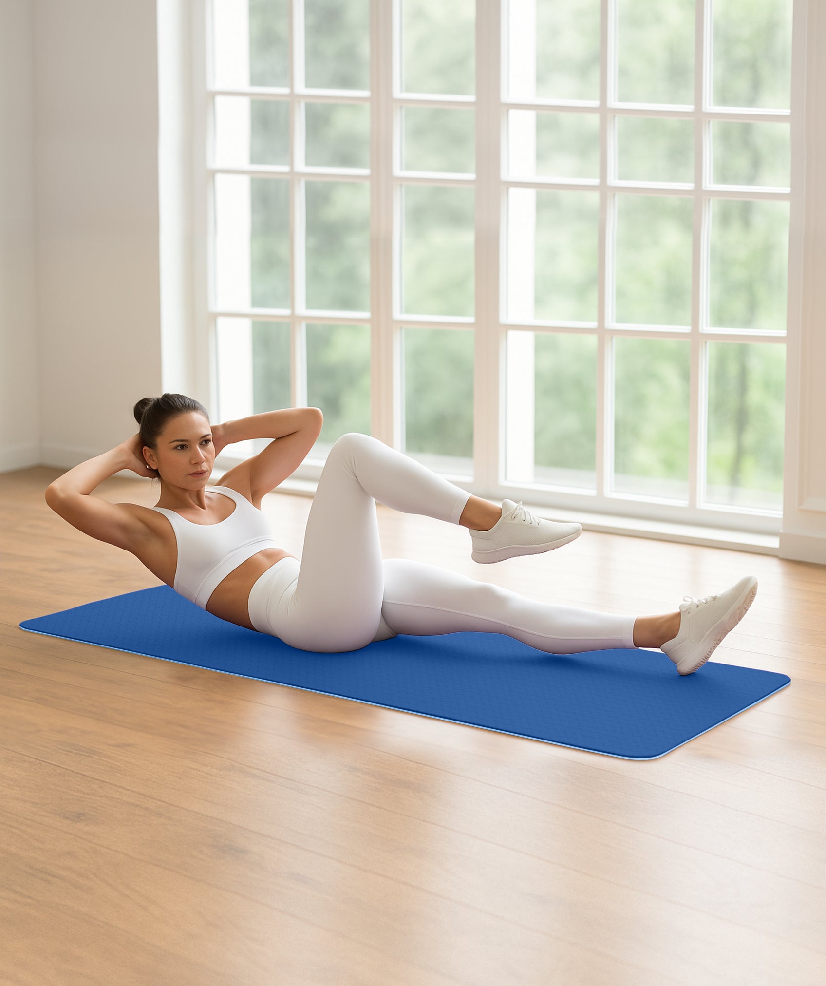 Esterilla de yoga ecológica, reversible y antideslizante con bolsa y correa