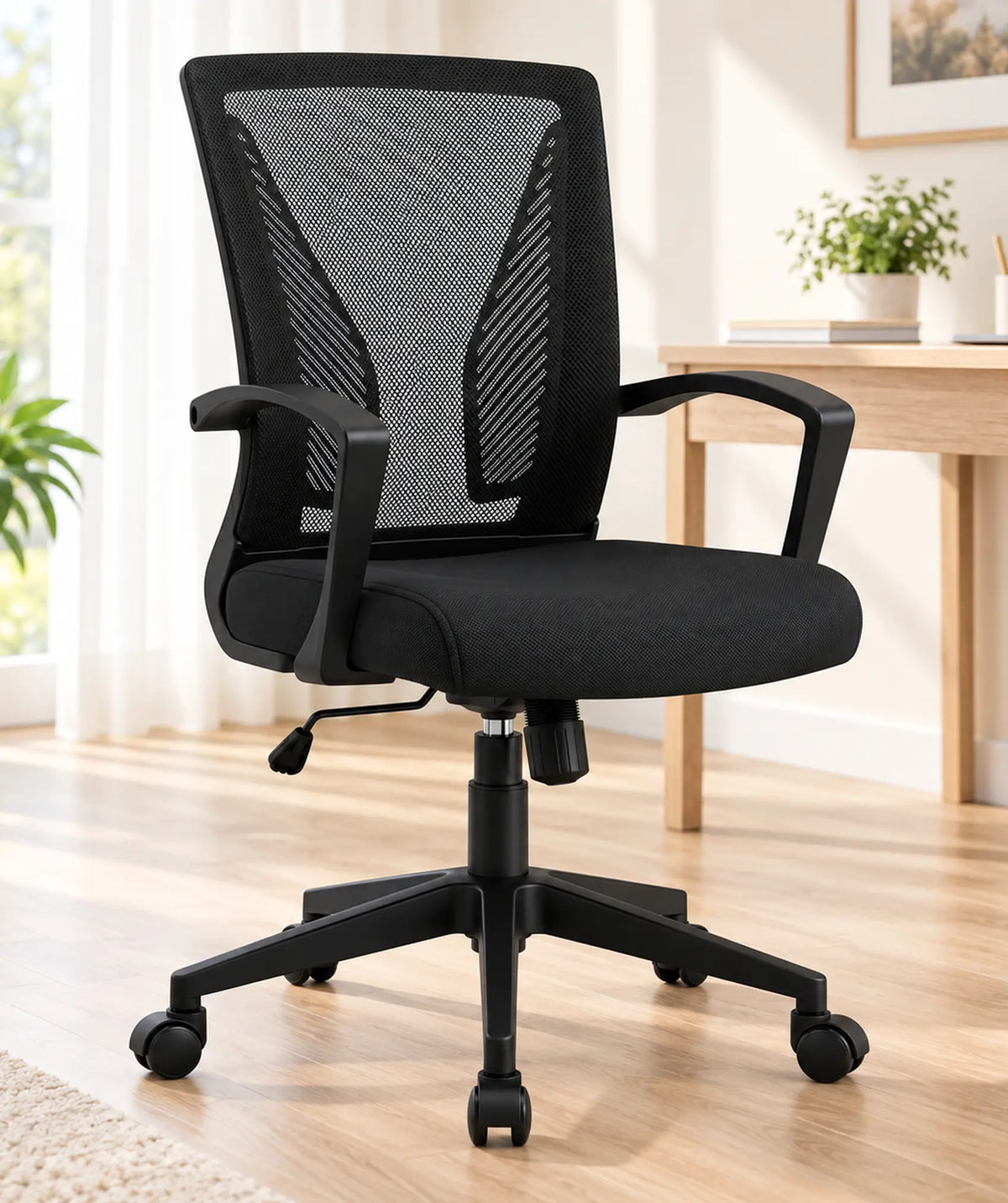 Silla de oficina reclinable con respaldo curvado