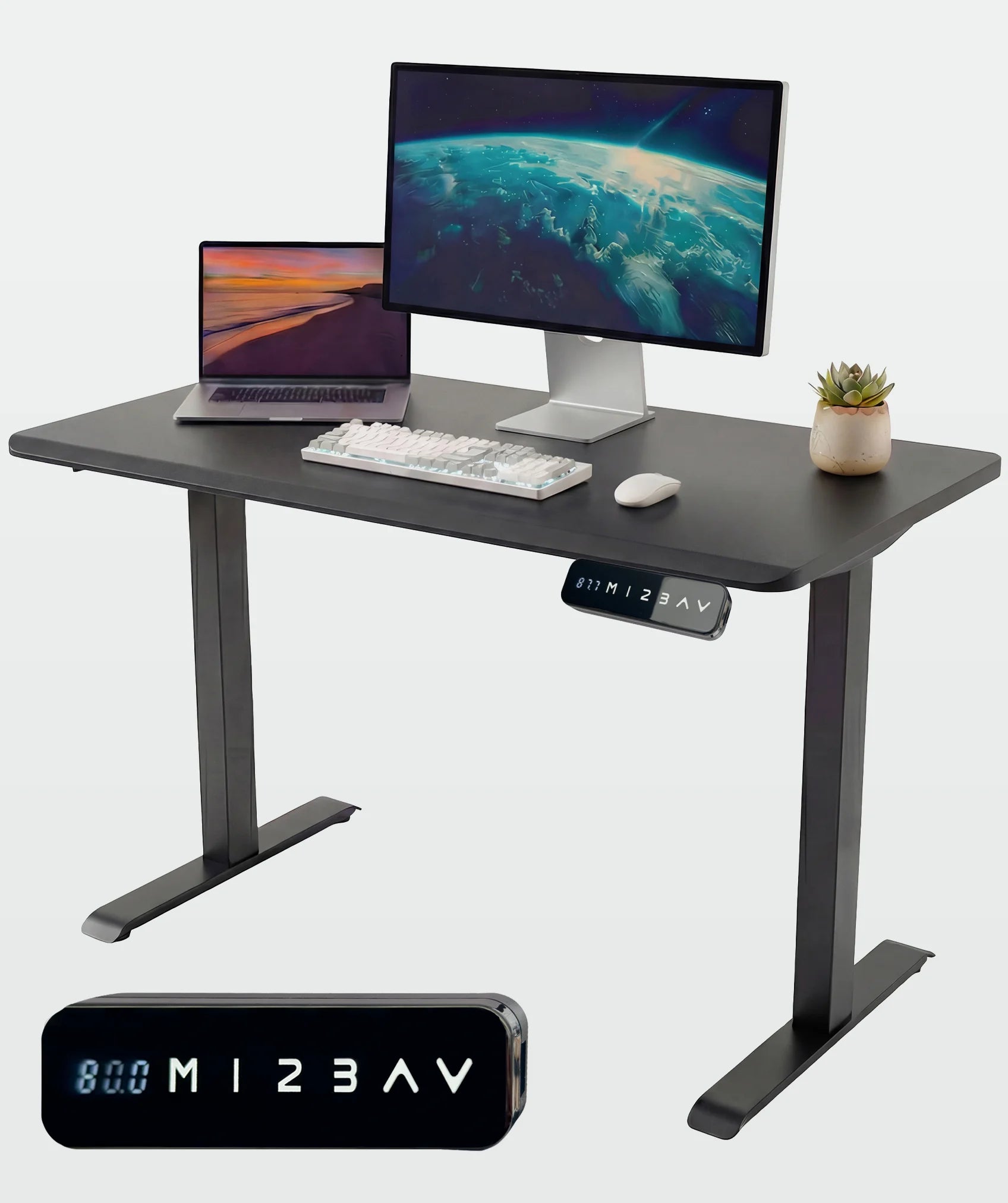 Escritorio elevable Core Dual: incluye control LED y puertos USB