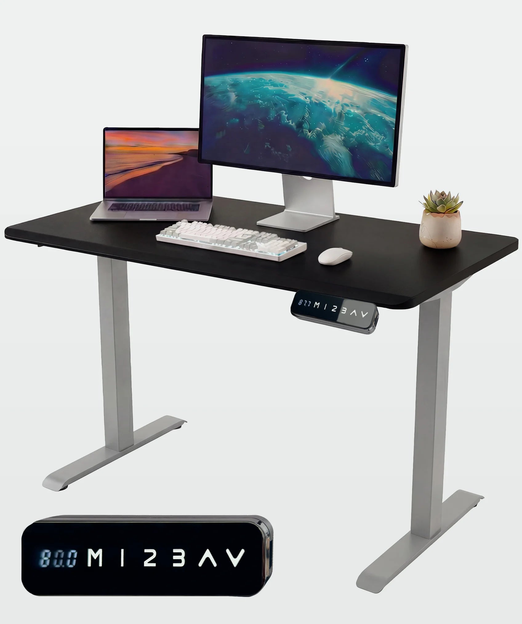 Escritorio elevable Core Dual: incluye control LED y puertos USB