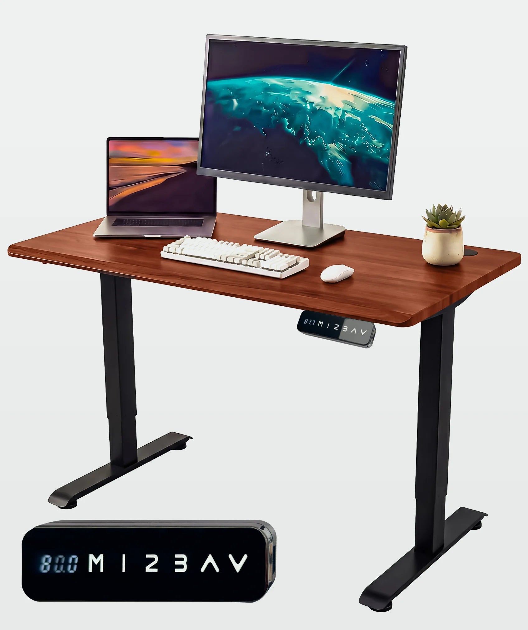 Escritorio elevable Core Dual: incluye control LED y puertos USB
