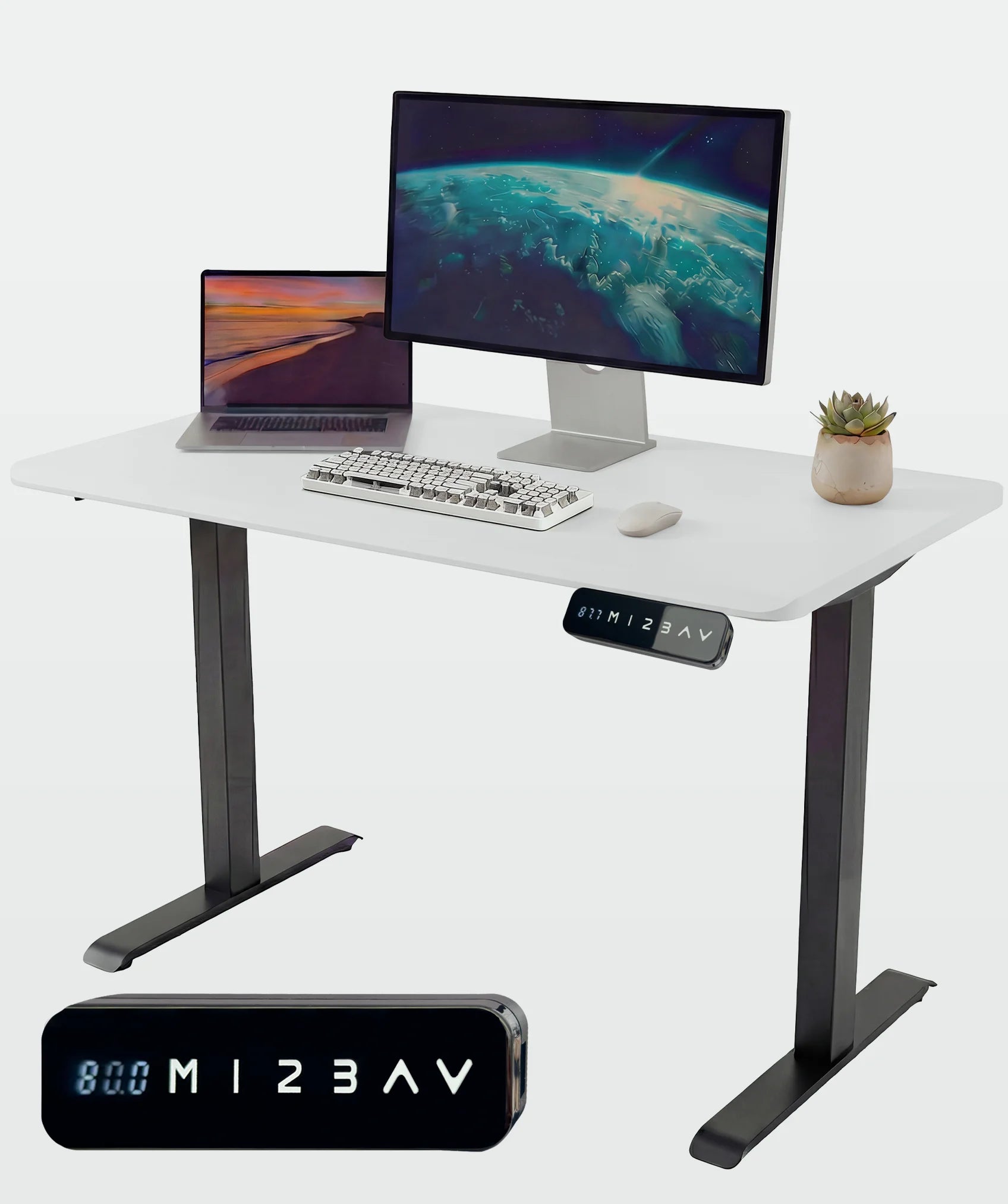 Escritorio elevable Core Dual: incluye control LED y puertos USB