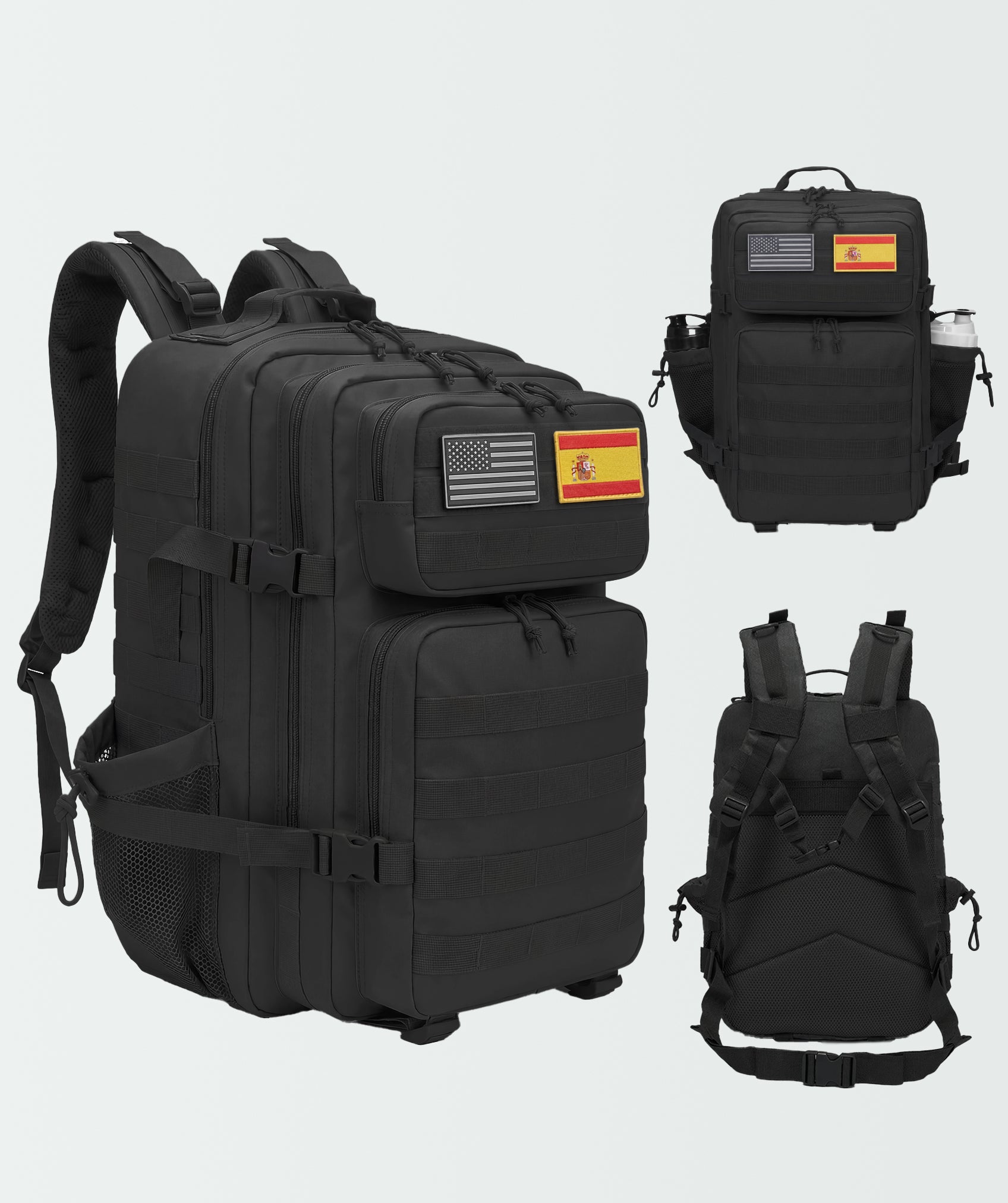 Mochilas tácticas con bolsillos laterales