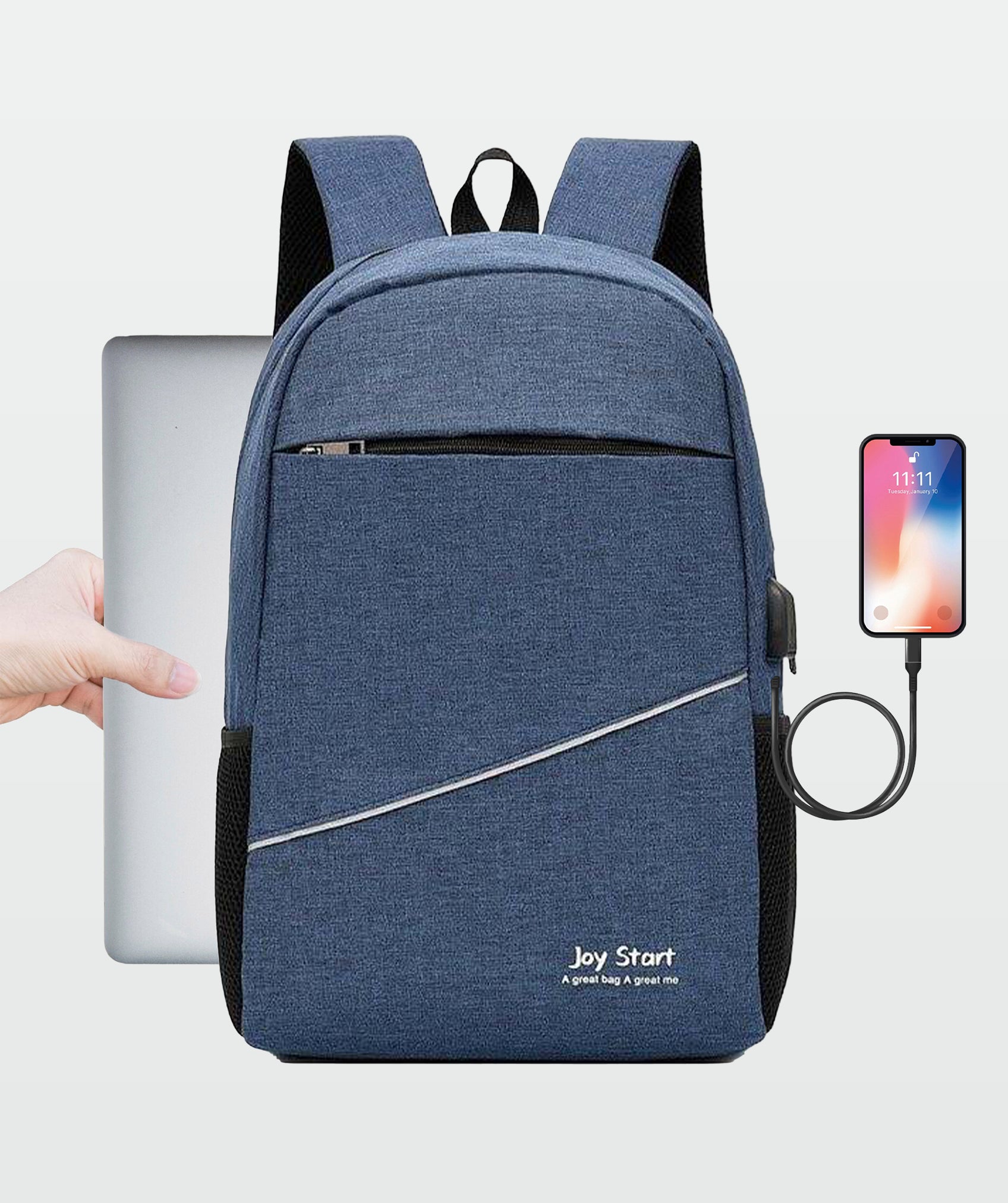 Mochila moderna impermeable y con puerto de carga USB