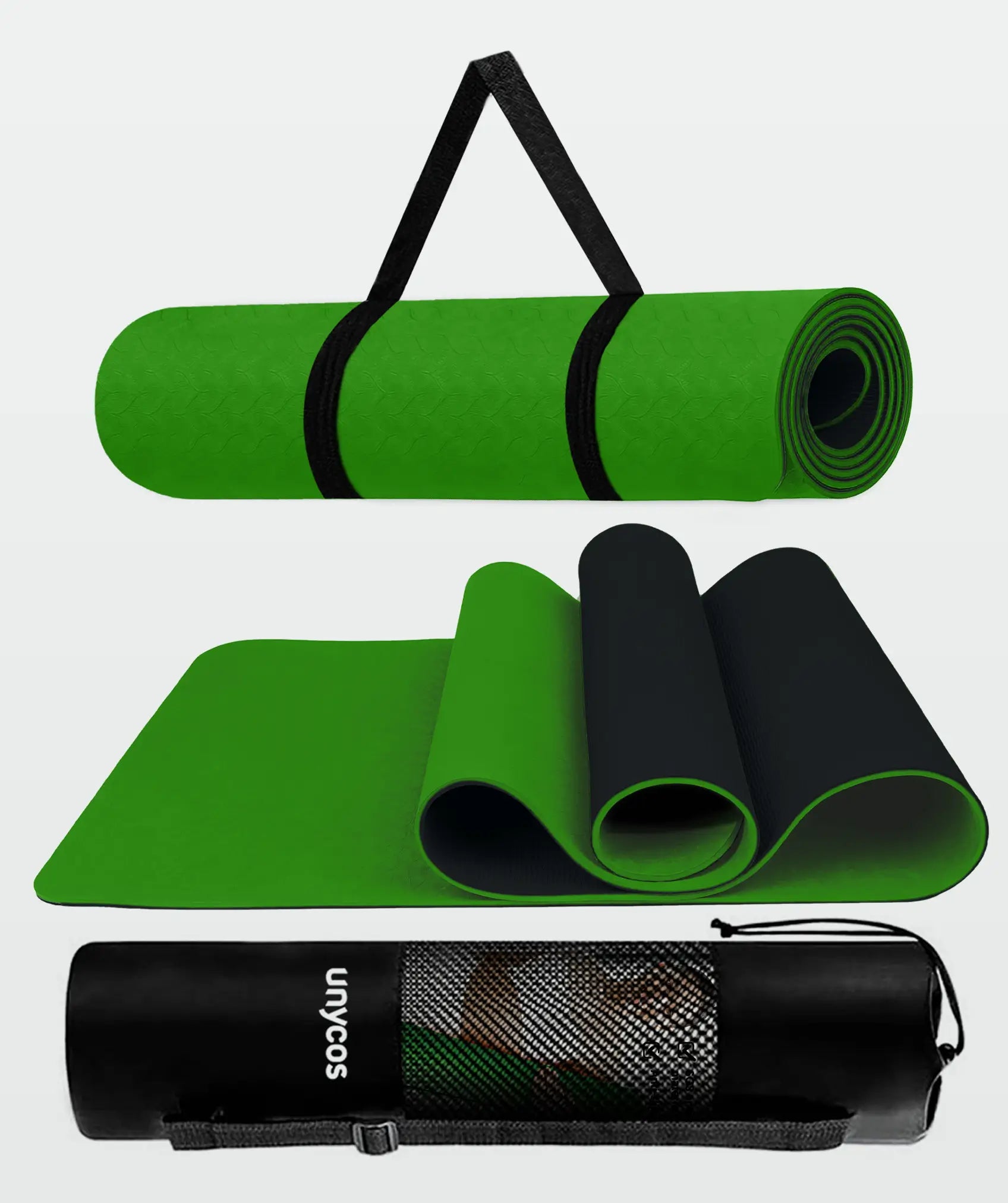 Esterilla de yoga ecológica, reversible y antideslizante con bolsa y correa
