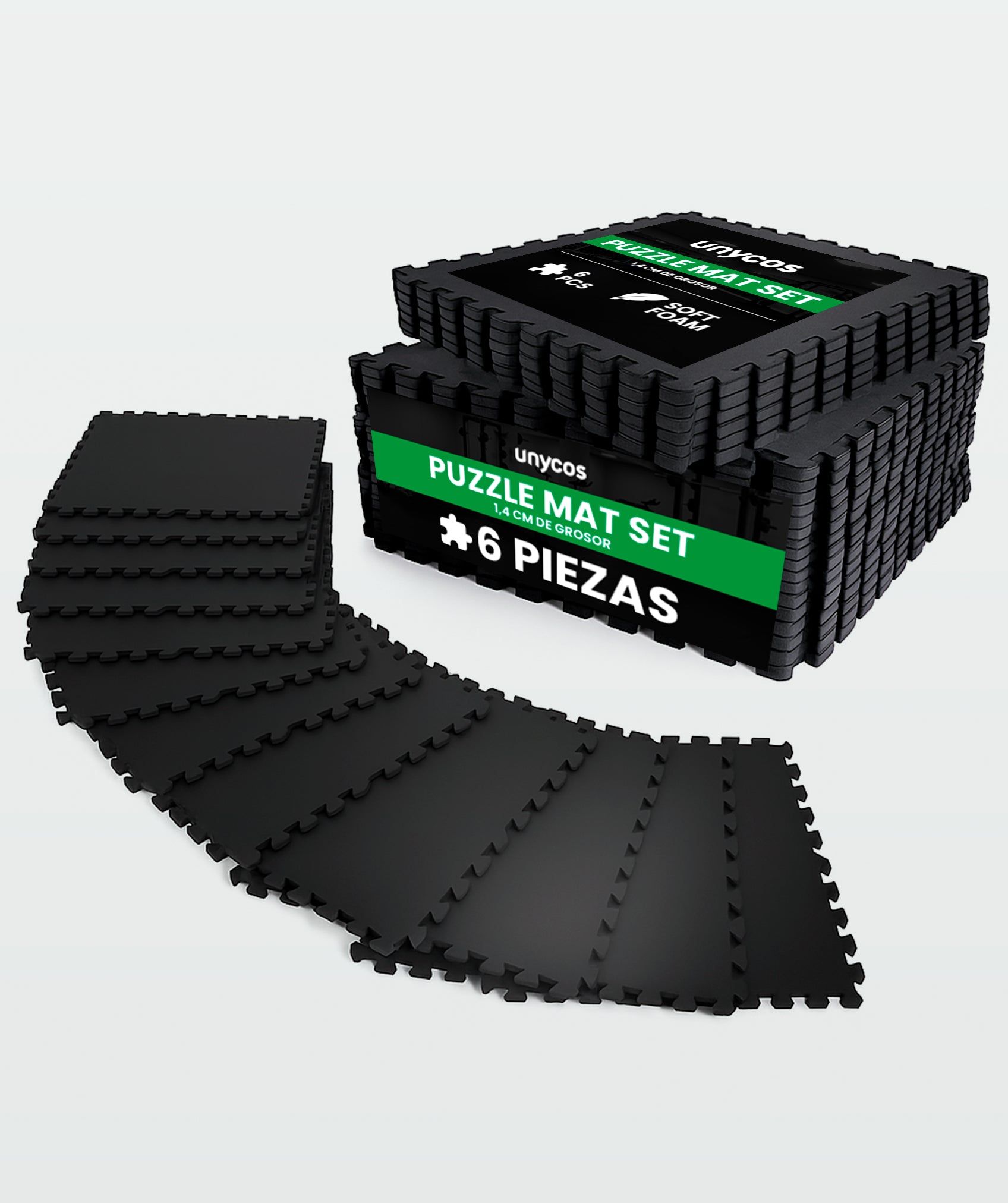 Esterilla fitness puzzle para suelo de gimnasio 1.4 cm