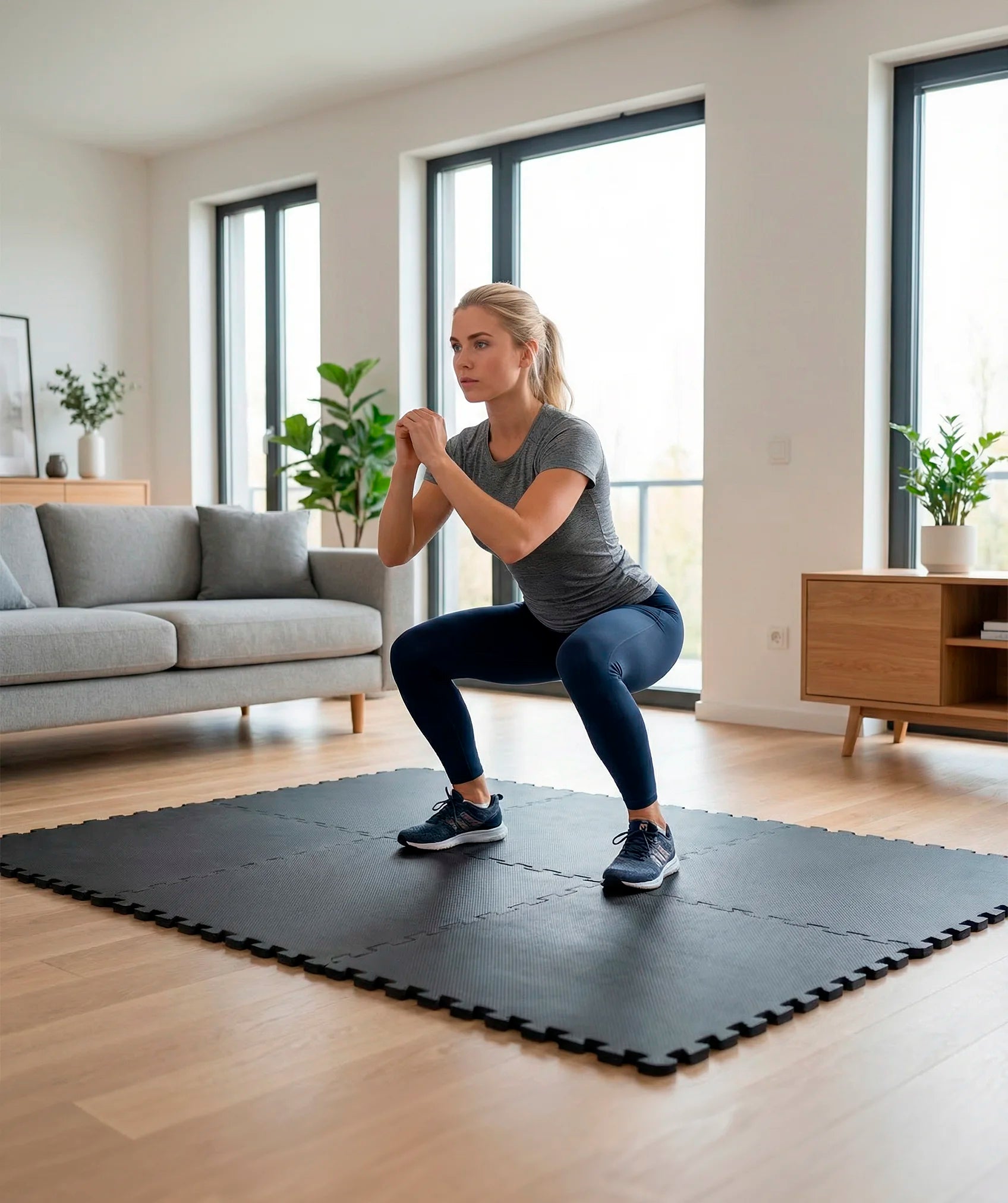 Esterilla fitness puzzle para suelo de gimnasio 1.4 cm