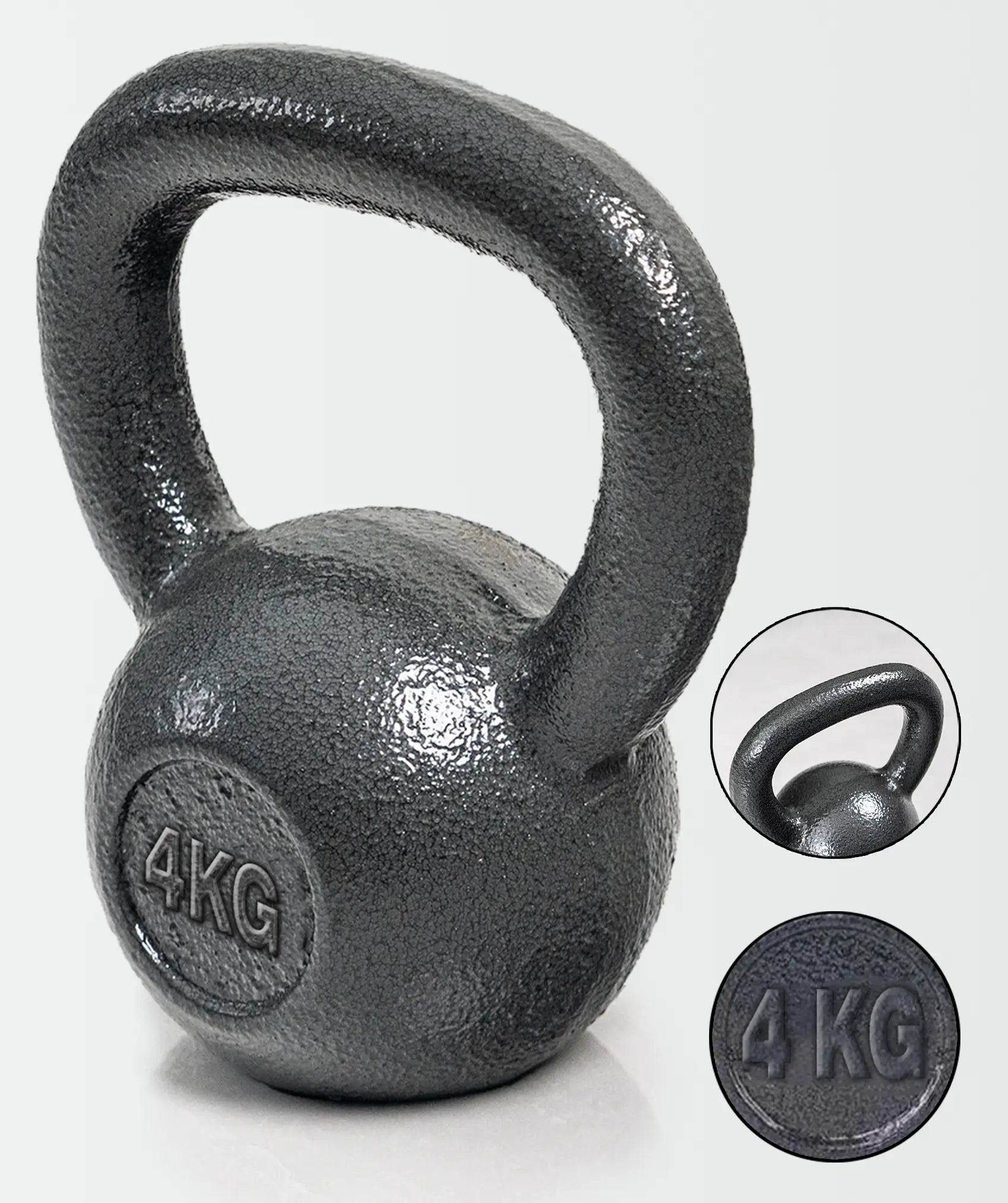 Pesa rusa/kettlebell de 4-20 kg en hierro sólido con mango ergonómico