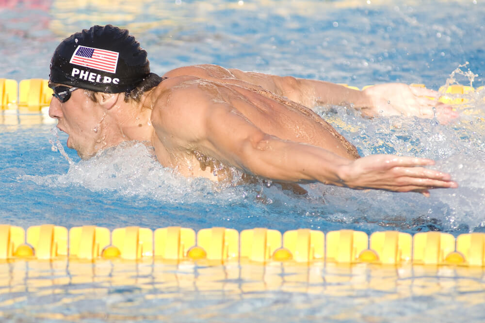 Michel Phelps en una de las pruebas de natación olímpicas