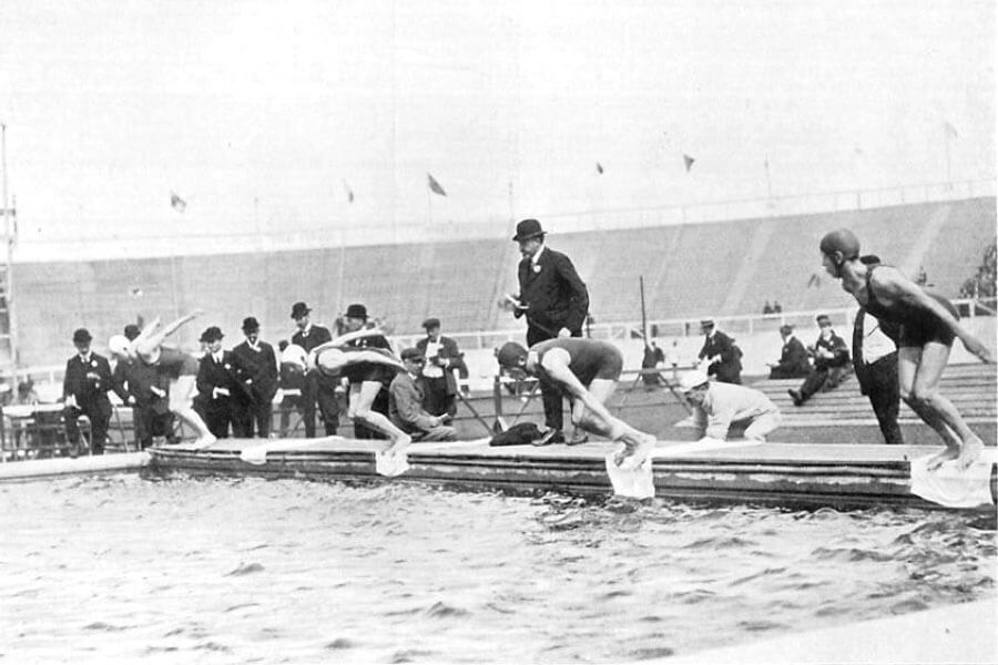 Prueba de natación en los Juegos de 1908
