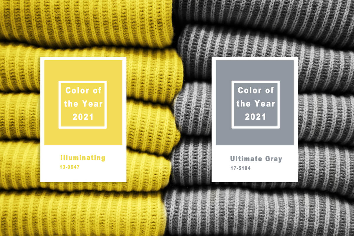 Amarillo y gris, Pantone 2021